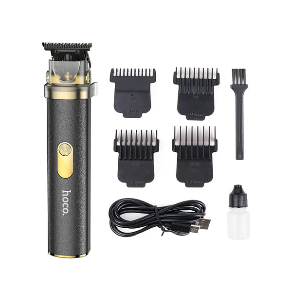 Hoco HP22 Retro Electric Hair Clipper – Black & Gold Precision Trimmer for Hair & Beard - Saif Al Najmi Kw